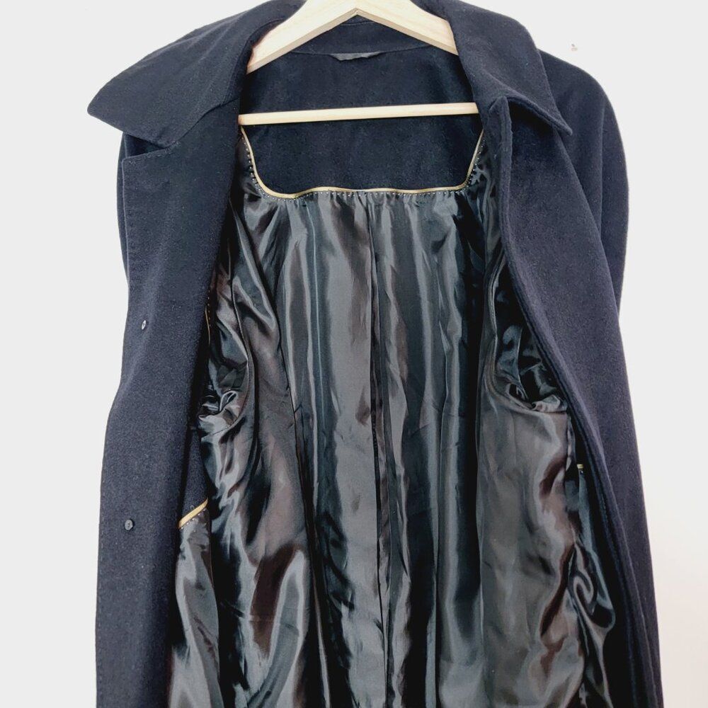 Coppley 100% Pure Cashmere Mens 3/4 Black Trench Coat Size 42 - Picture 9 of 16